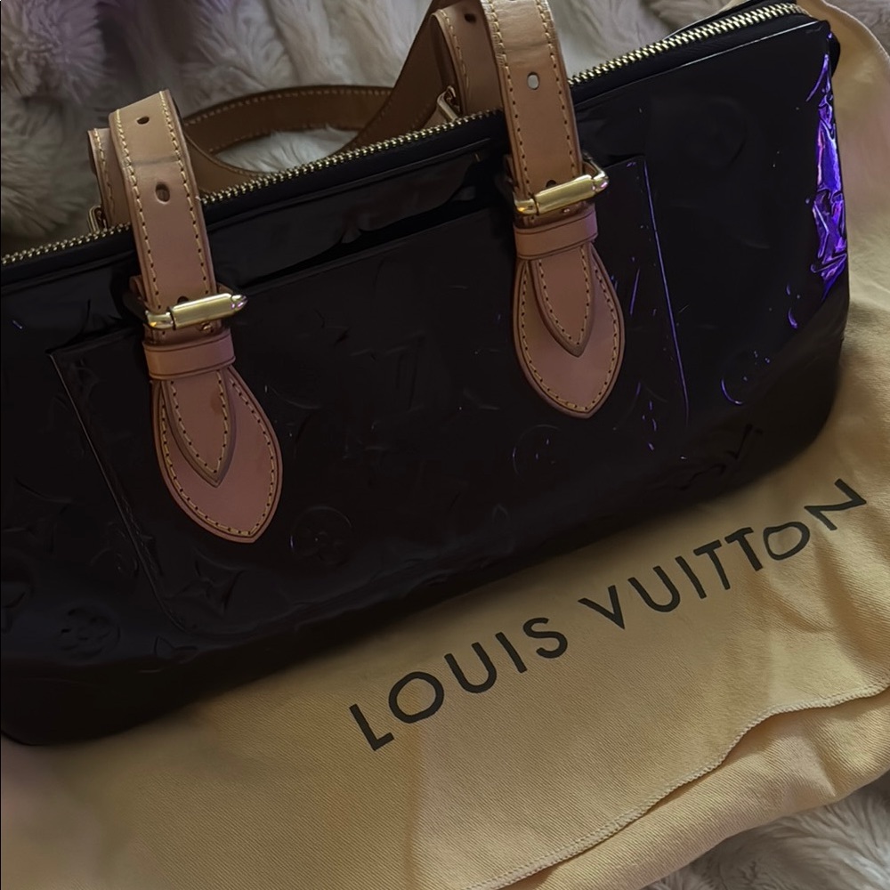 Louis Vuitton Black and Tan Shoulder Bag